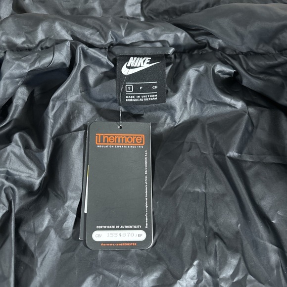 NEW! Womens NIKE THERMORE ECODOWN PUFFER BOMBER JACKET Gold Size Small - Picture 6 of 10